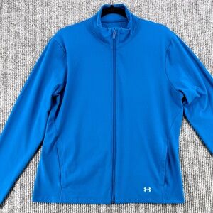 Under Armour Blue Full Zip Track Jacket Womens 2XL Athletic Stretch Gym Running